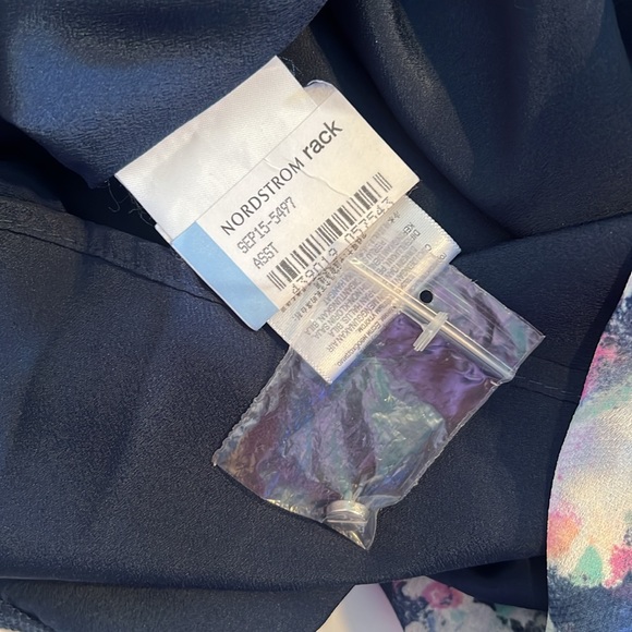 BCBG Generations Dress Womens 0 Short Sleeve Pleated Maxi Watercolor Floral NWT - Picture 10 of 10